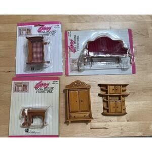 Vintage 1980s Pick Ups Dollhouse Furniture Dark Wood Accents